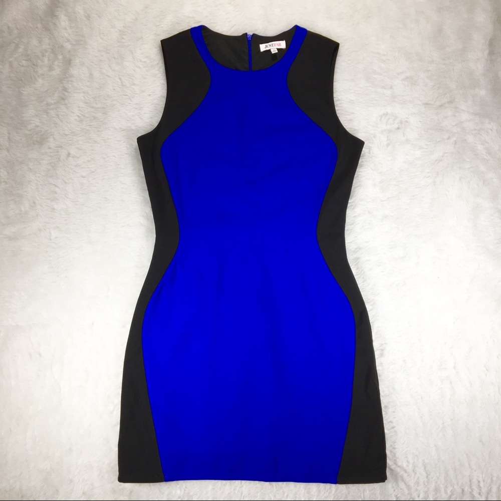 🔥2 for $15🔥JustFab Blue Black Sheath Dress